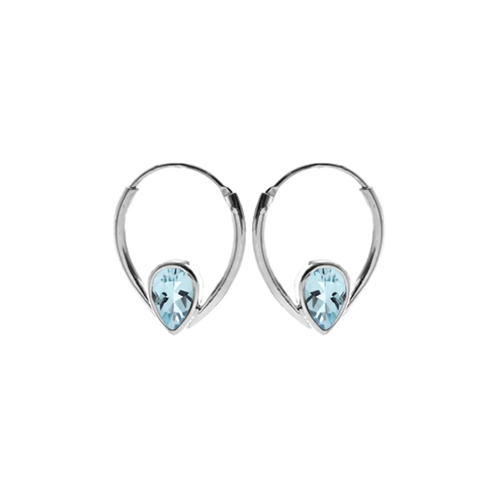 Teardrop Topaz Hoop Earrings Sterling Silver 925 Hallmarked Brand New Boxed