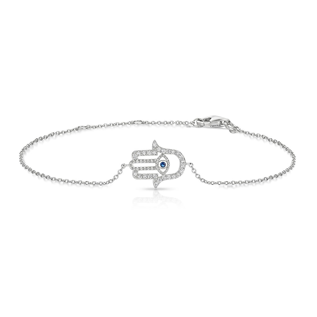 Sapphire Evil Eye Bracelet Sterling Silver 925 Hallmarked Brand New Boxed