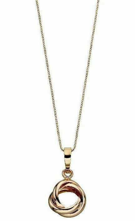 Yellow Gold Russian Pendant Twist Knot 375 Hallmarked British Made Brand New