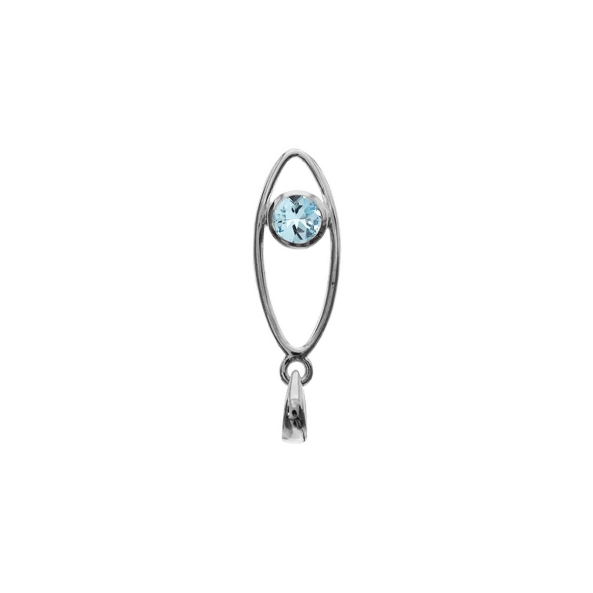 Blue Topaz Eclipse Pendant Sterling Silver 925 Hallmarked All Chain Lengths