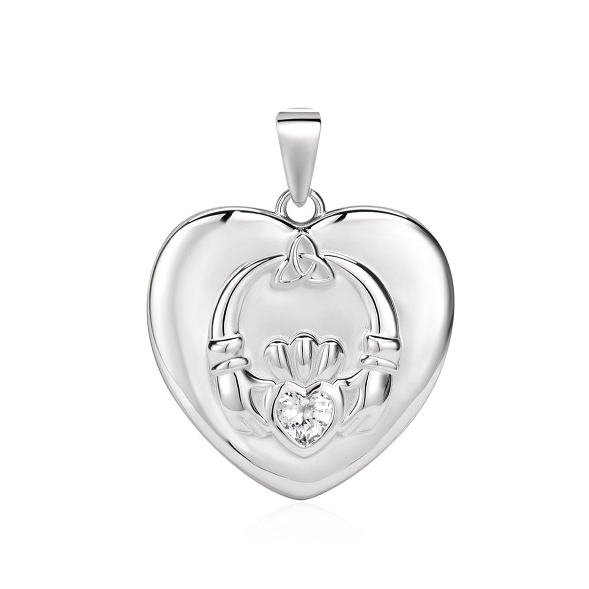 Heart Claddagh Pendant Sterling Silver 925 Hallmarked All Chain Lengths