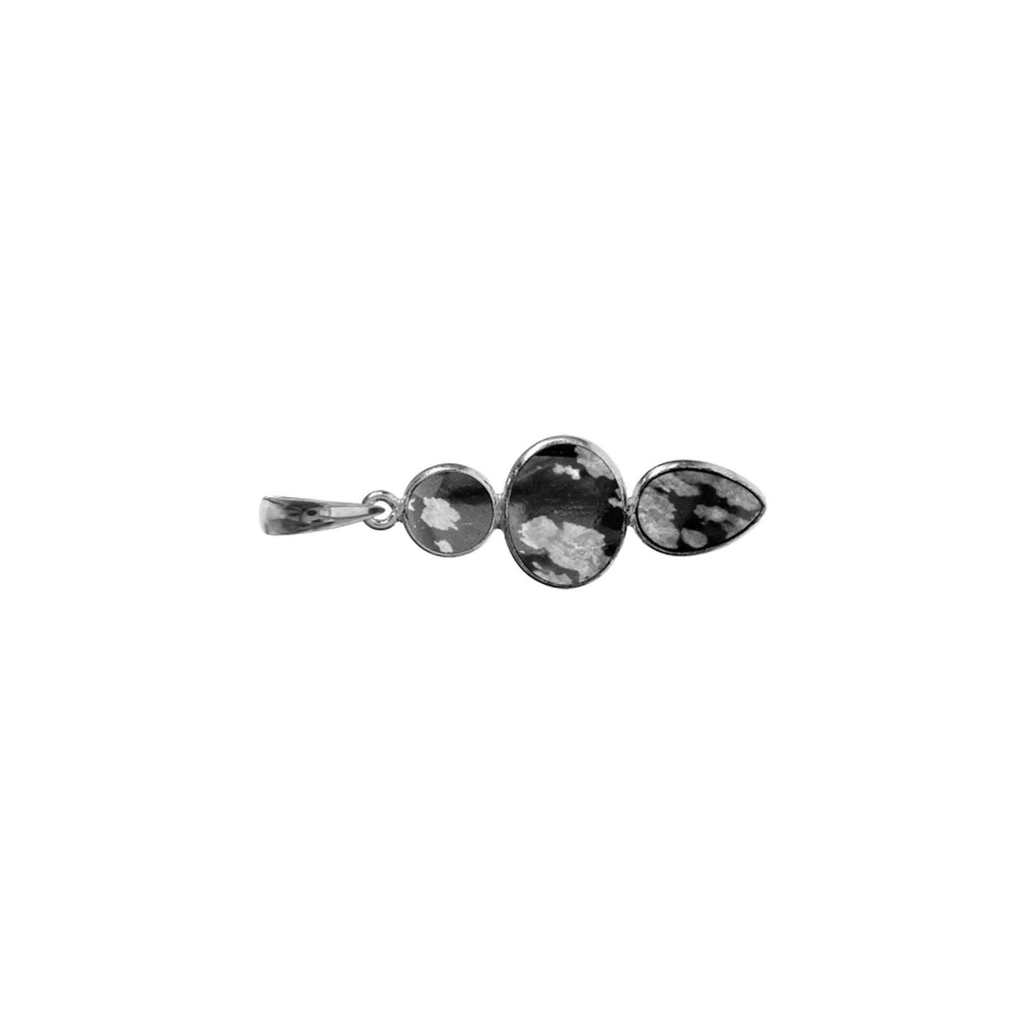Mixed Shape Obsidian Pendant Sterling Silver 925 Hallmarked  All Chain Lengths