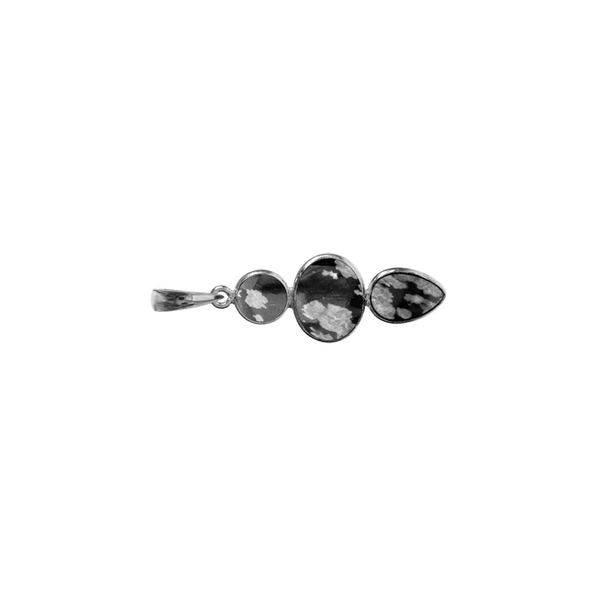 Mixed Shape Obsidian Pendant Sterling Silver 925 Hallmarked  All Chain Lengths
