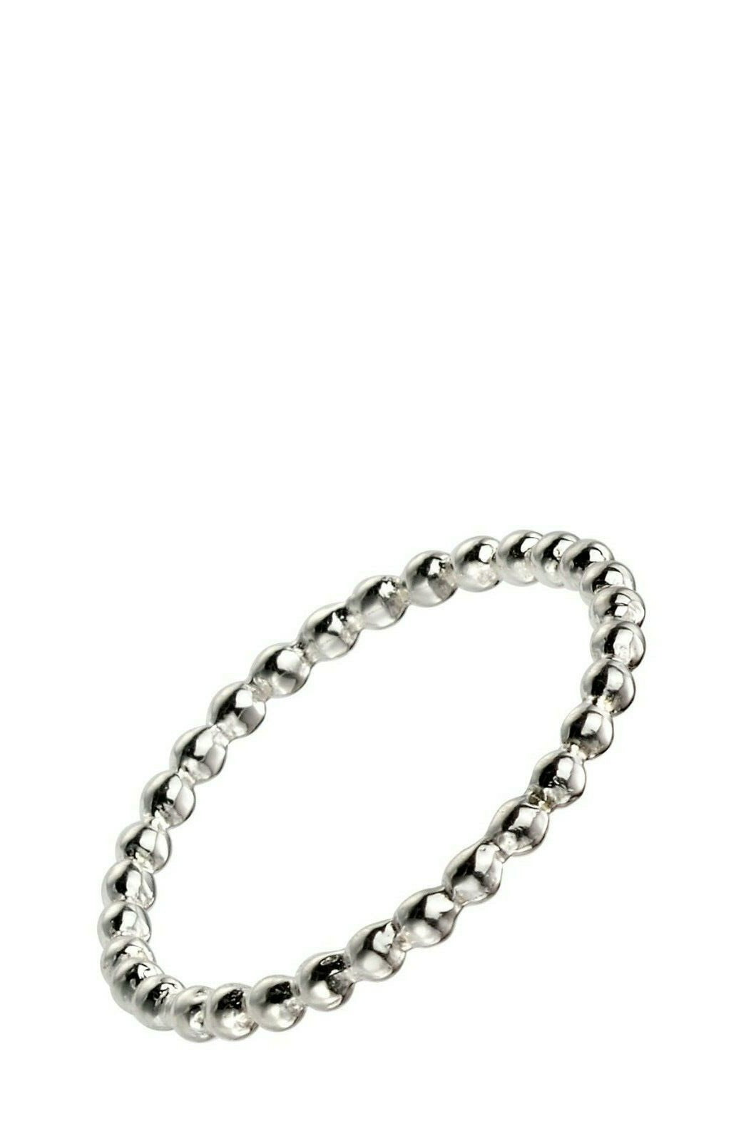 Sterling Silver Beaded Ring 925 Hallmarked Size K - S British Made