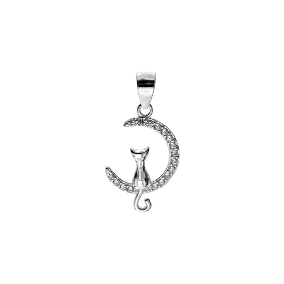 Cat On The Moon Pendant Sterling Silver Hallmarked All Chain Lengths Brand New