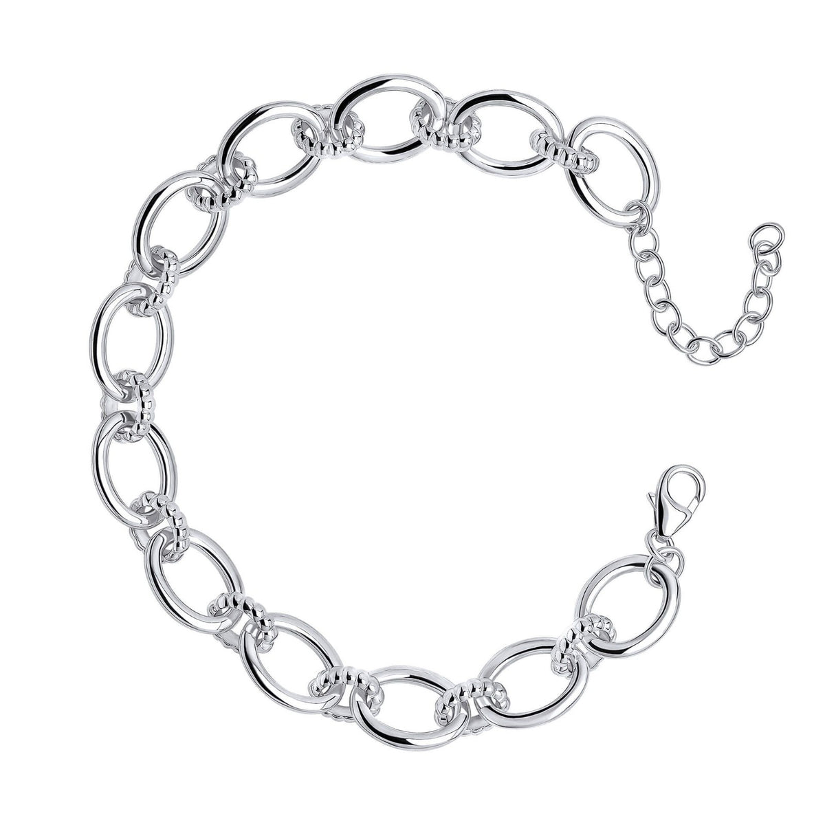 Oval link Textured Chain Bracelet Sterling Silver 925 Hallmarked Brand New Boxed