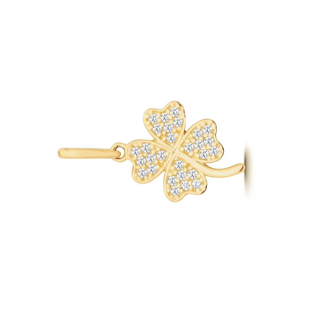 4 Leaf Clover 9ct Yellow Gold Pendant 375 Hallmarked All Chain Lengths