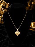 Heart Ripple Pendant Textured 9ct Yellow Gold 375 Hallmarked British Made