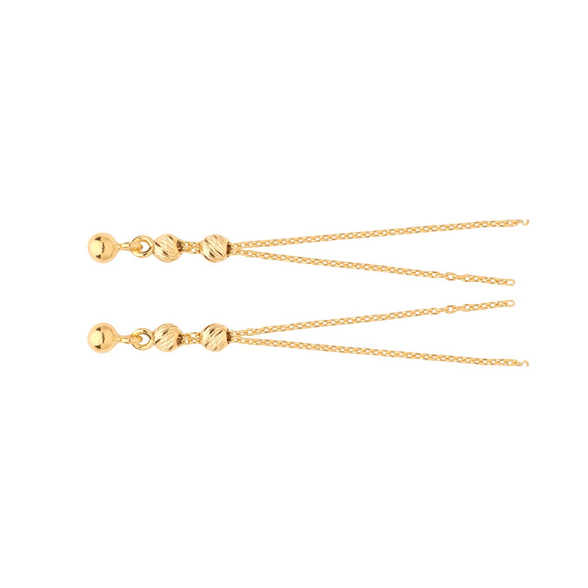 3 Ball Chain Drop Earrings 9ct Yellow Gold 375 Hallmarked Brand New Boxed
