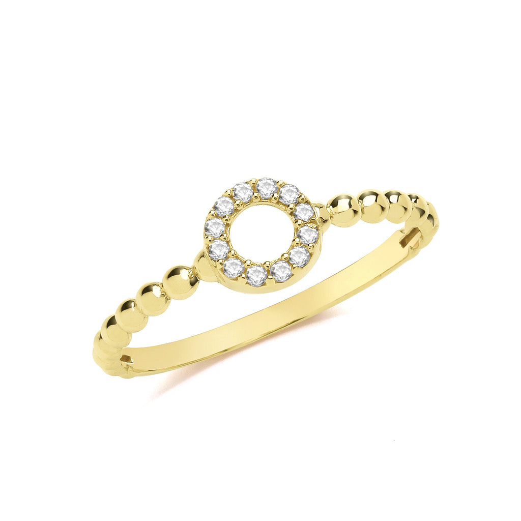 Circle Bobble Ring 9ct Yellow Gold Hallmarked Sizes J - T British Made