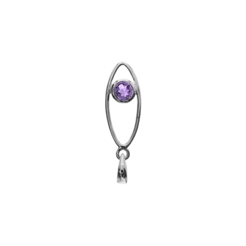 Amethyst Eclipse Pendant Sterling Silver Hallmarked All Chain Lengths Brand New