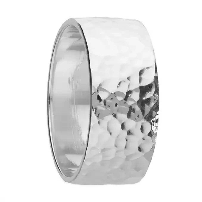 Mens 8mm Curve Heavy Band Ring 925 Hallmarked British Made Sizes P - Z