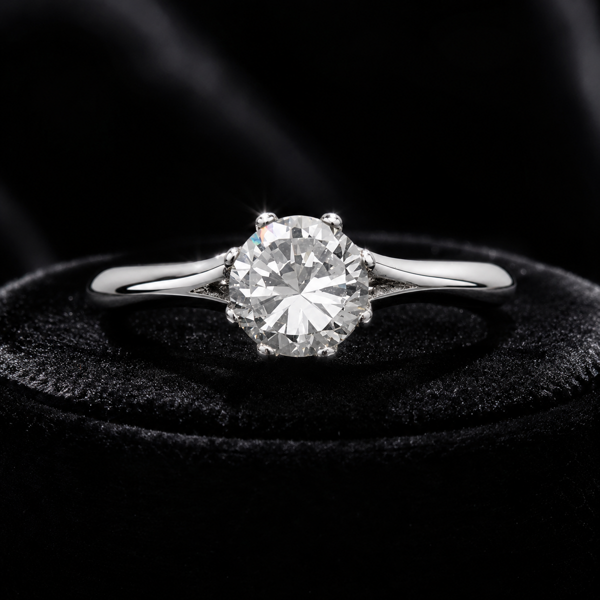 Sterling Silver Solitaire Ring Engagement Gemstone 925 Hallmarked Size M - T