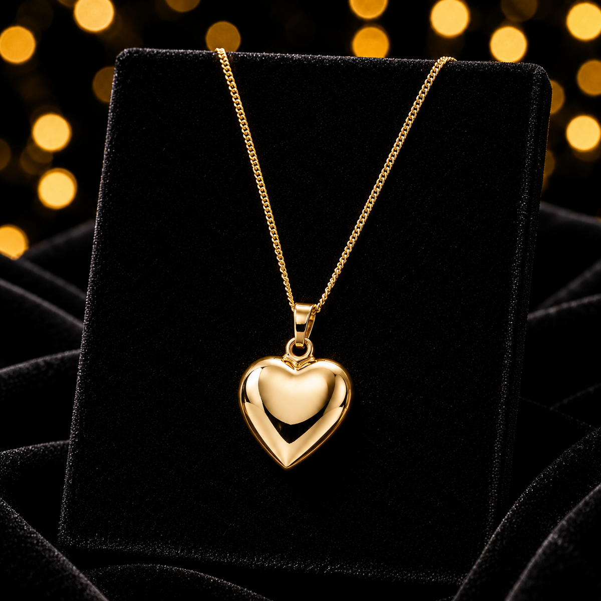 9ct Yellow Gold Heart Pendant Hallmarked British Made Engravable
