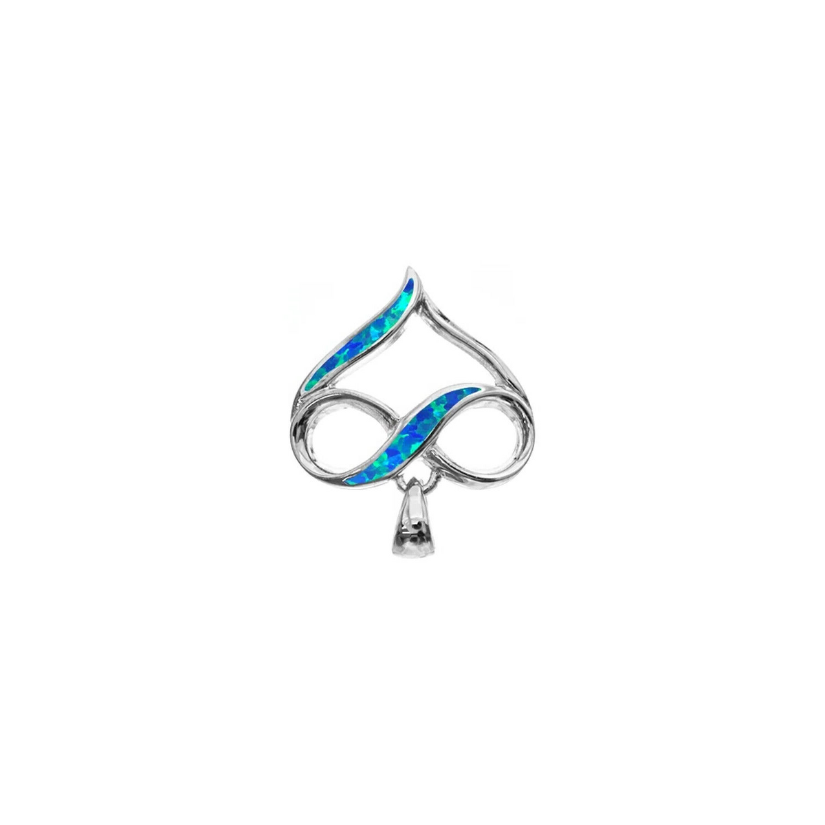 Infinity Heart Opal Pendant Sterling Silver 925 Hallmarked All Chain Lengths