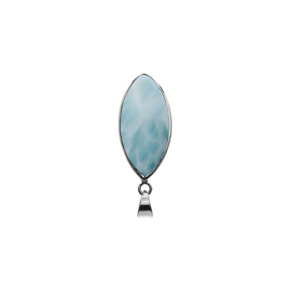 Marquise Larimar Pendant Sterling Silver 925 Hallmarked All Chain Lengths