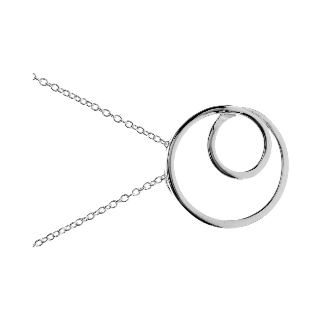Double Natural Loop Necklace Solid Sterling Silver 925 Hallmarked British Made