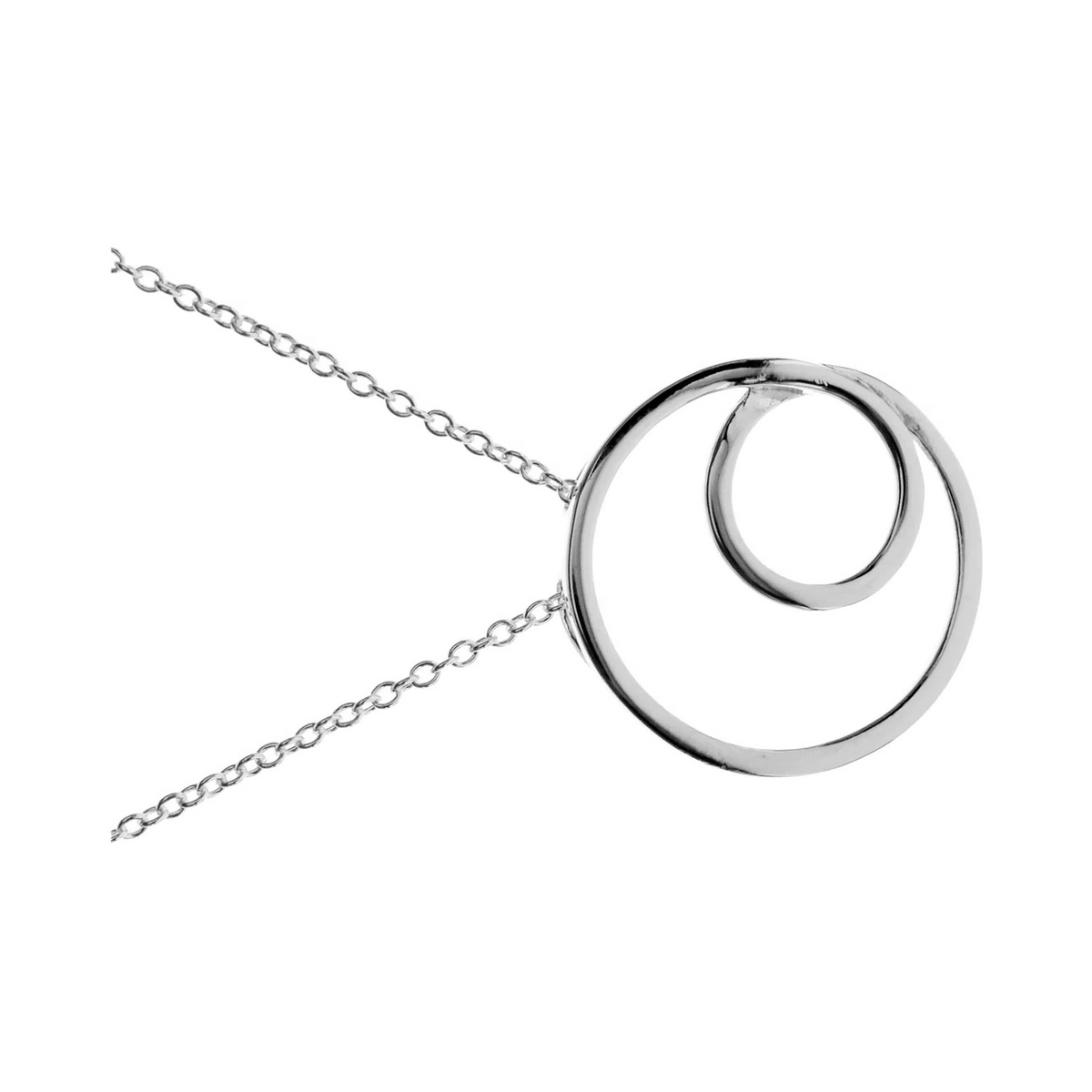 Double Natural Loop Necklace Solid Sterling Silver 925 Hallmarked British Made
