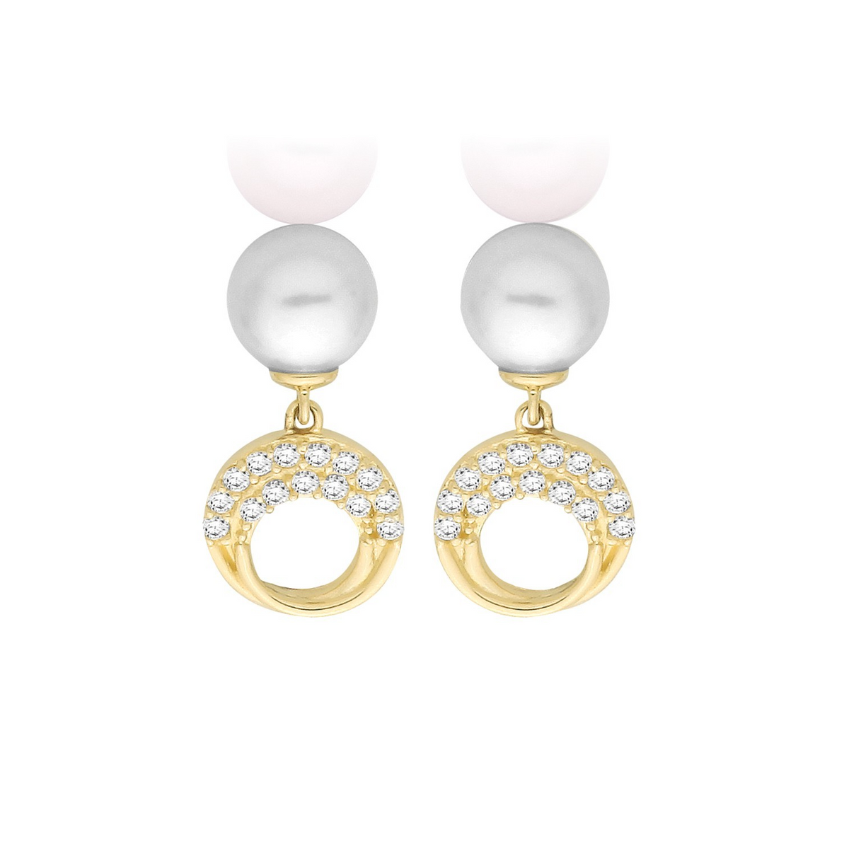 Pearl Statement Drop Earrings 9ct Yellow Gold 375 Hallmarked Brand New