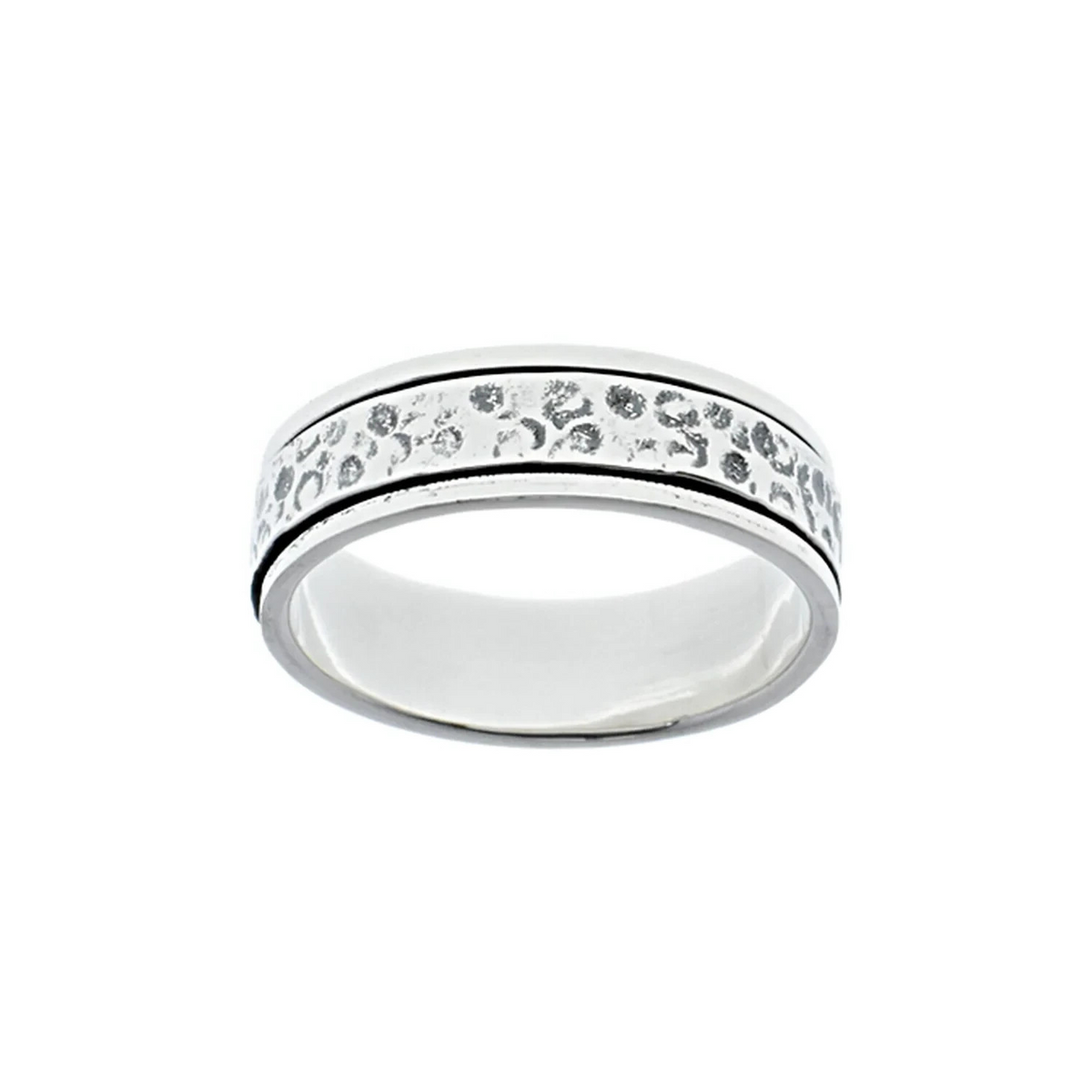 Mens Textured Sterling Silver Spinner Rotating Ring 925 Hallmarked Sizes W - Z