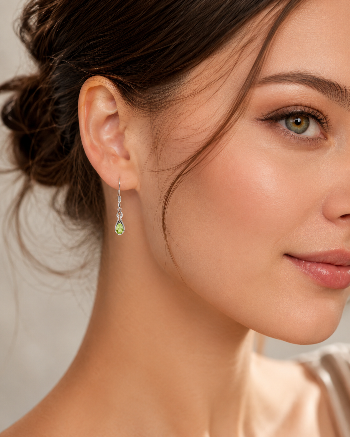 Natural Peridot Teardrop Drop Earrings Sterling Silver 925 Hallmarked Brand New