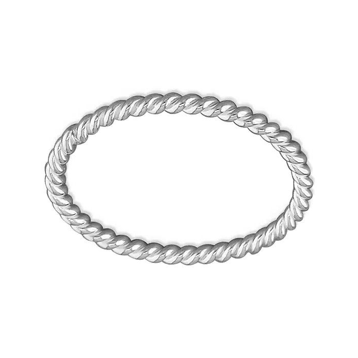 Thin Twisted Band Ring Sterling Silver 925 Hallmarked British Made Size J - R