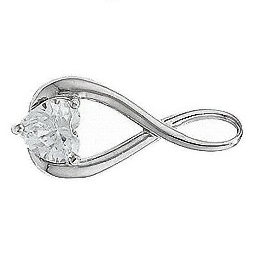 White Gold Heart Pendant Hallmarked British Made All Chain Lengths