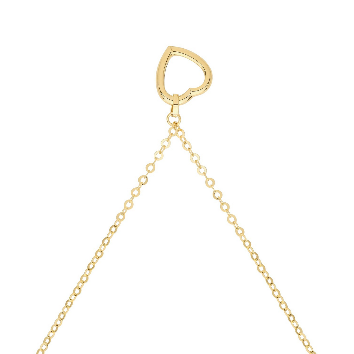 Flaoting Open Heart Necklace 9ct Yellow Gold 375 Hallmarked British Made