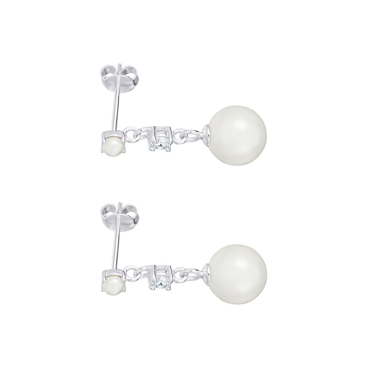 Gemstone Drop Pearl Earrings Sterling Silver 925 Hallmarked Brand New Boxed