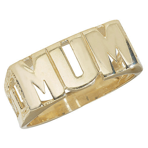 Mum Ring 9ct Yellow Gold Hallmarked Sizes British Made L - T British Made