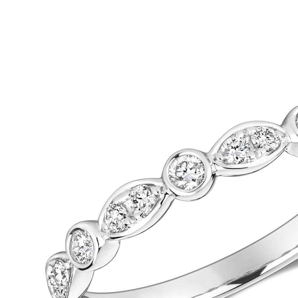 11 Natural Diamond Flush Ring 18ct White Gold Hallmarked Sizes J - Q