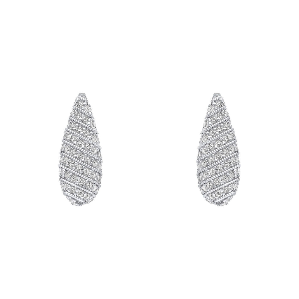 Channel Set Zircon Drop Earrings Sterling Silver 925 Hallmarked Brand New Boxed