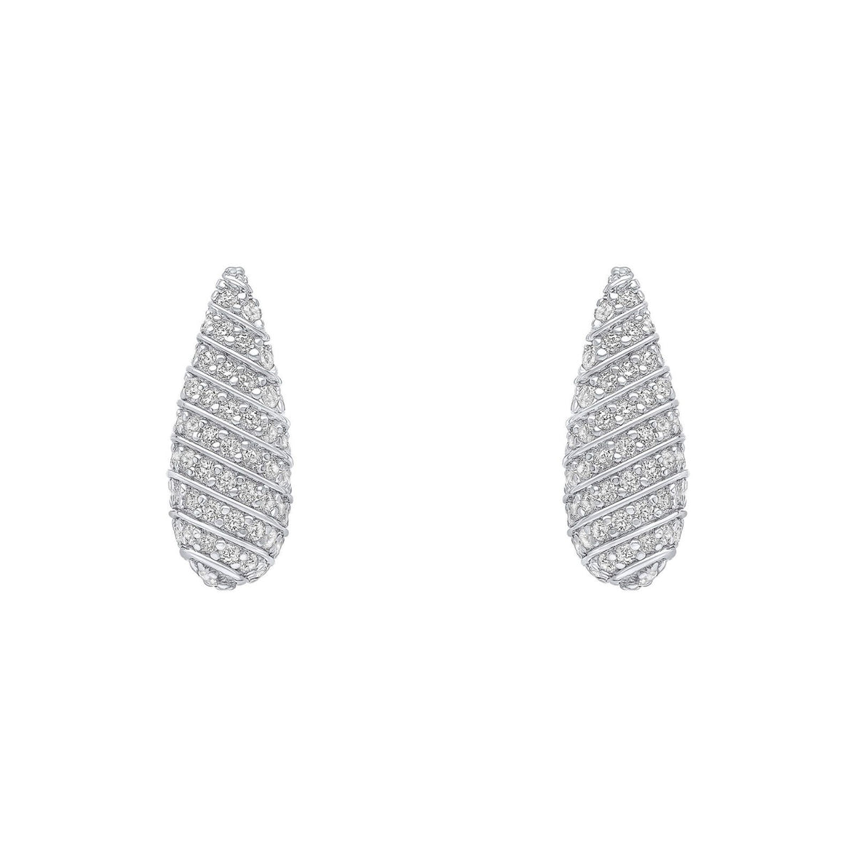 Channel Set Zircon Drop Earrings Sterling Silver 925 Hallmarked Brand New Boxed