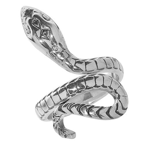 Sterling Silver Snake Ring Wrap 925 Hallmarked Size L - T British Made