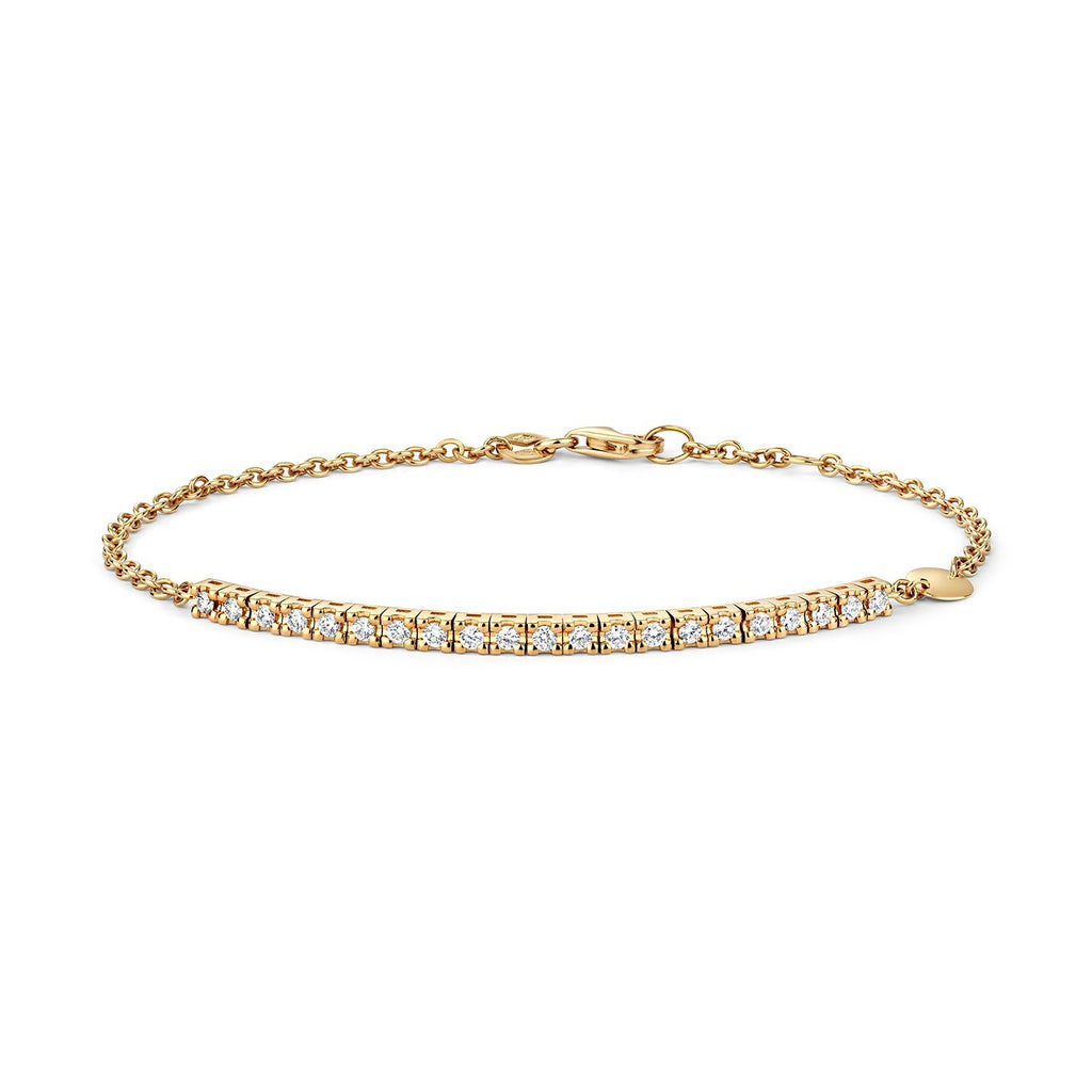 21 Natural Diamond 18ct Yellow Gold Bracelet 375 Hallmarked British Made