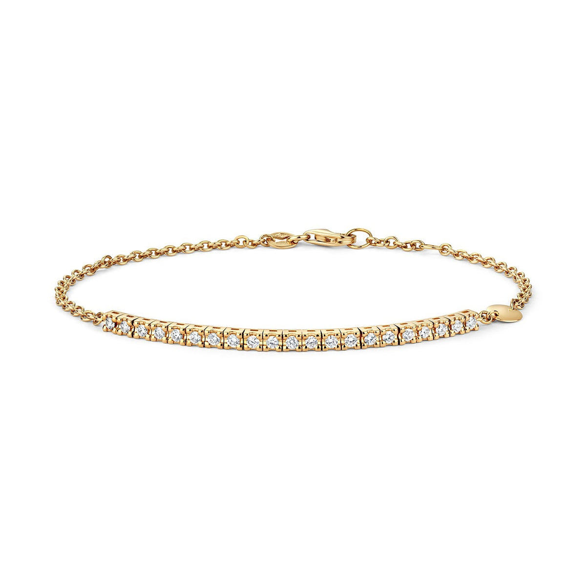 21 Natural Diamond 18ct Yellow Gold Bracelet 375 Hallmarked British Made
