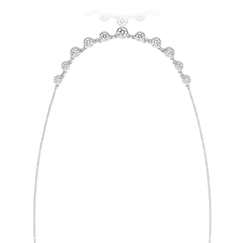Graduated Bezel Set Necklace Sterling Silver 925 Hallmarked British Made