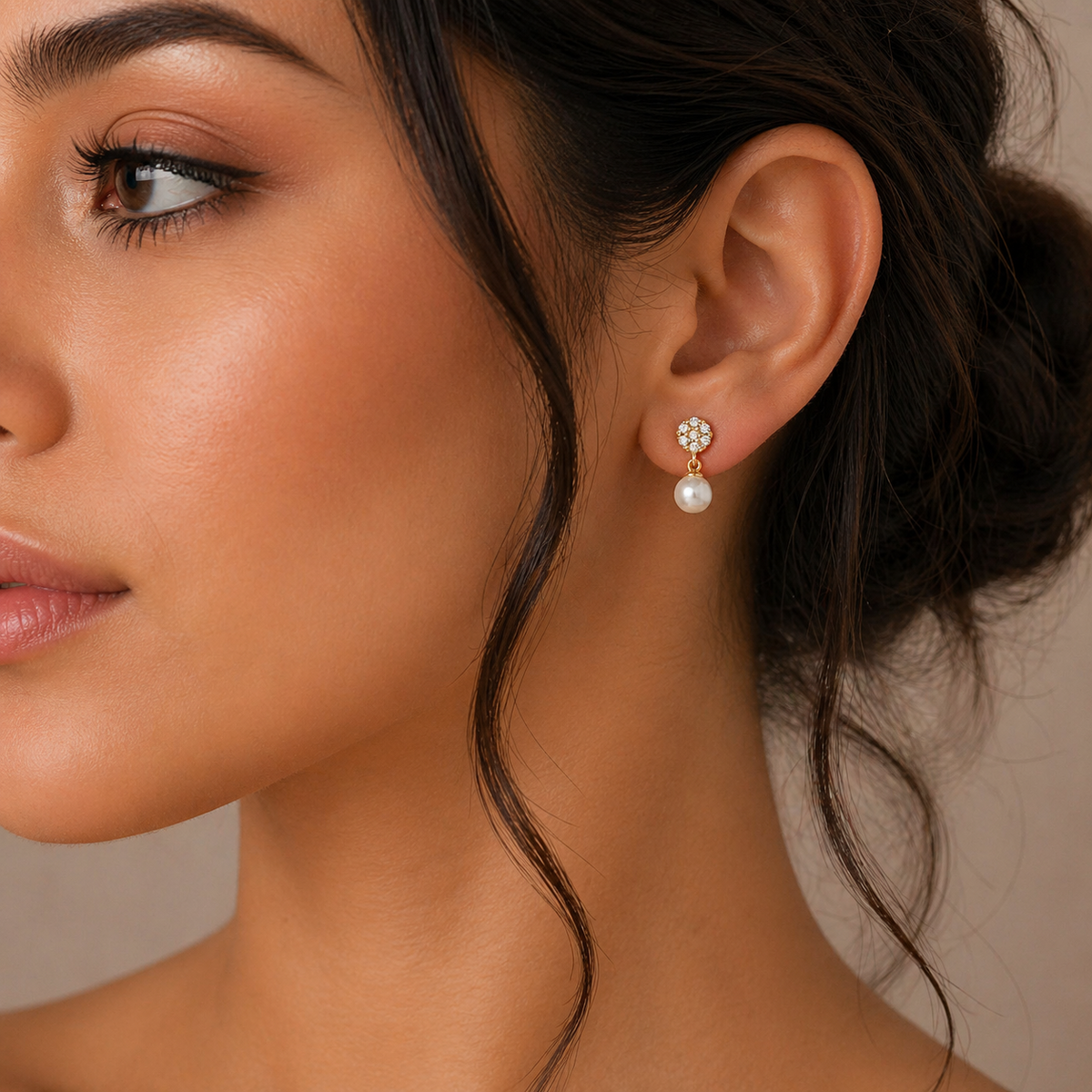 Cluster Natural Pearl Drop Earrings 9ct Yellow Gold 375 Hallmark Brand New Boxed