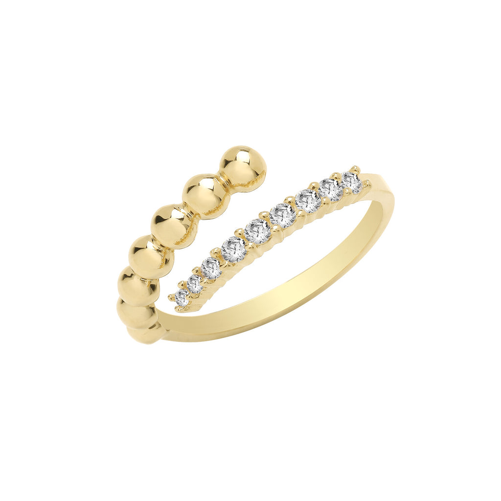 Bobble Wrap Ring 9ct Yellow Gold Channel Set Hallmarked Sizes L - S British Made