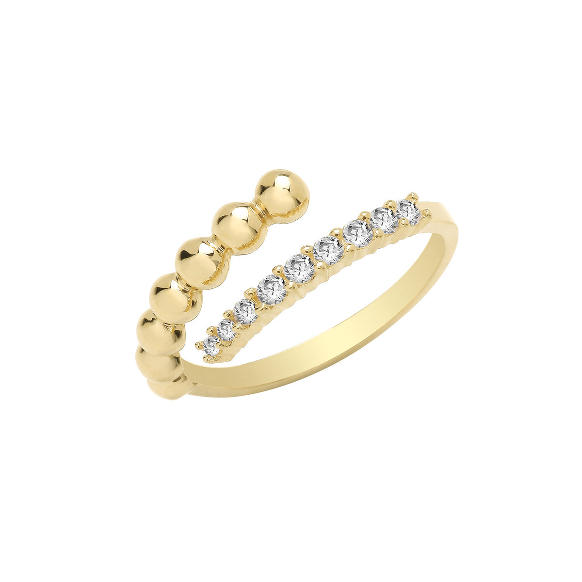 Bobble Wrap Ring 9ct Yellow Gold Channel Set Hallmarked Sizes L - S British Made