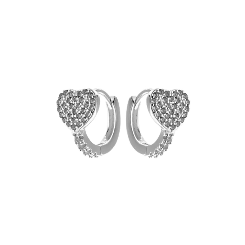 Cluster Micro Heart Hoop Earrings Sterling Silver 925 Hallmarked Brand New Boxed