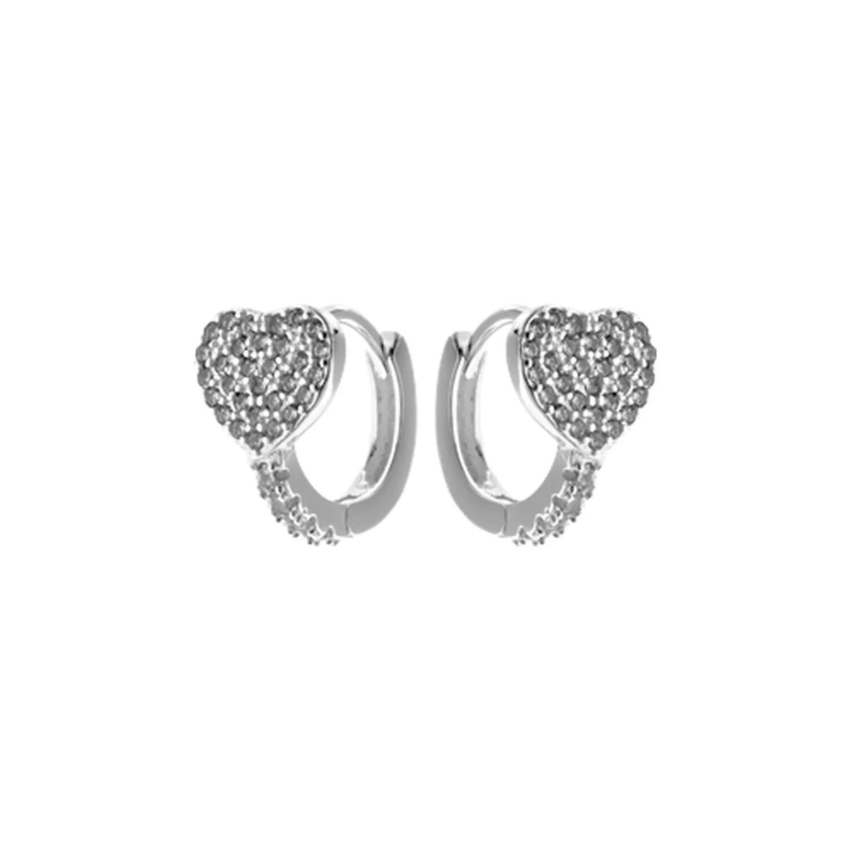 Cluster Micro Heart Hoop Earrings Sterling Silver 925 Hallmarked Brand New Boxed