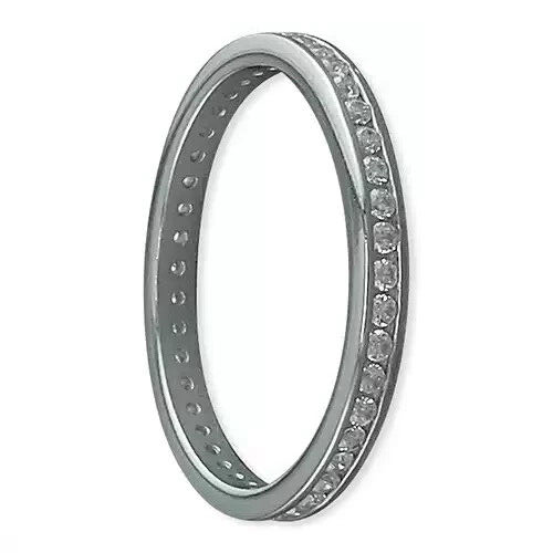 Channel Set Eternity Ring Sterling Silver 925 Hallmarked British Made Size K - S