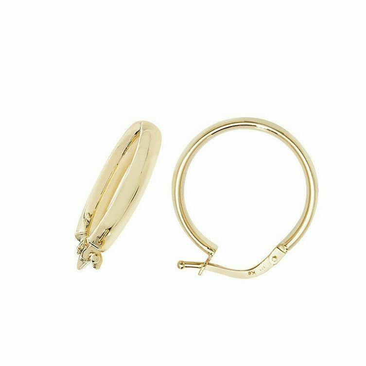 Yellow Gold Hoop Earrings 19mm 9 Carat 375 Hallmarked Creole British Made