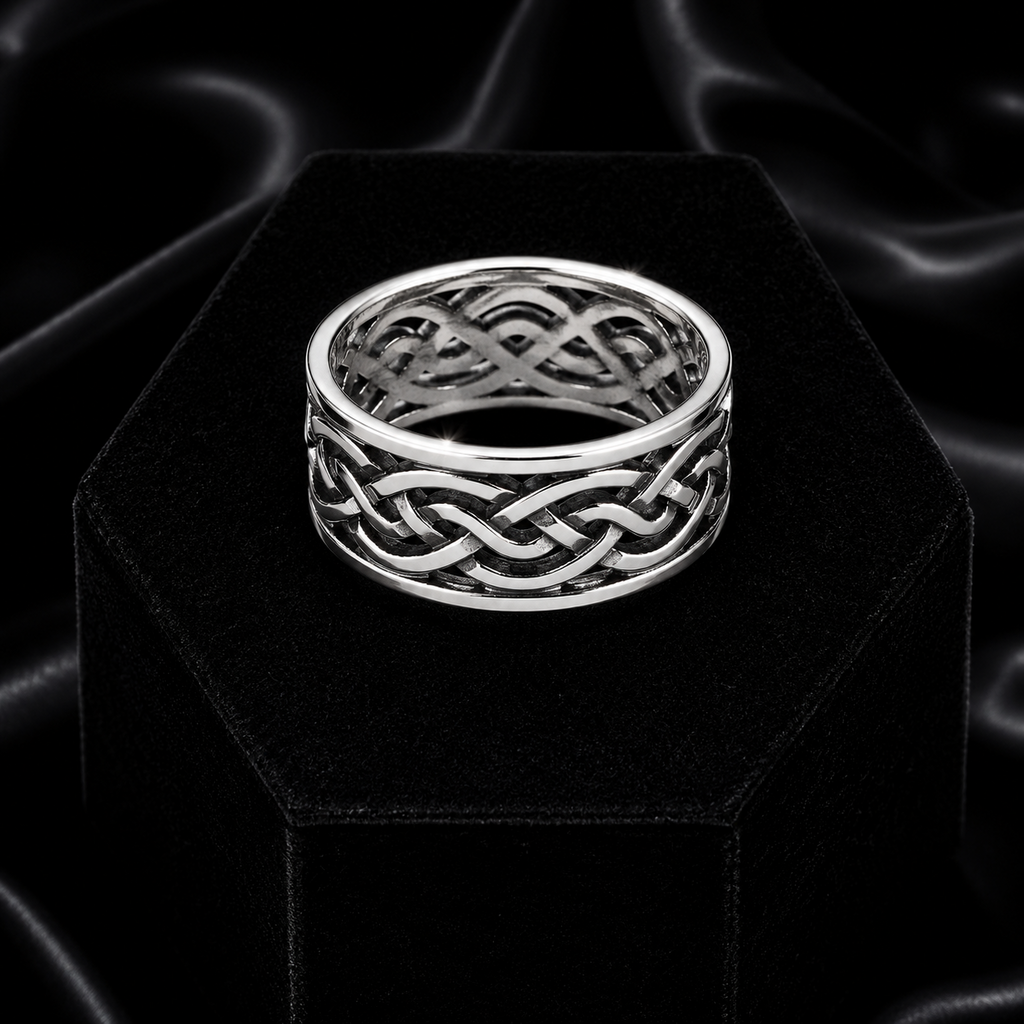 Mens Celtic Band Ring 925 Hallmarked British Made Brand New Boxed  Sizes S - Z