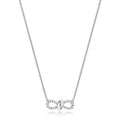 24 Natural Diamond Bow Necklace 18ct White Gold Hallmarked British Made