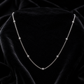 Fine Ball Station Chain Necklace 9ct White Gold 375 Hallmarked British Made