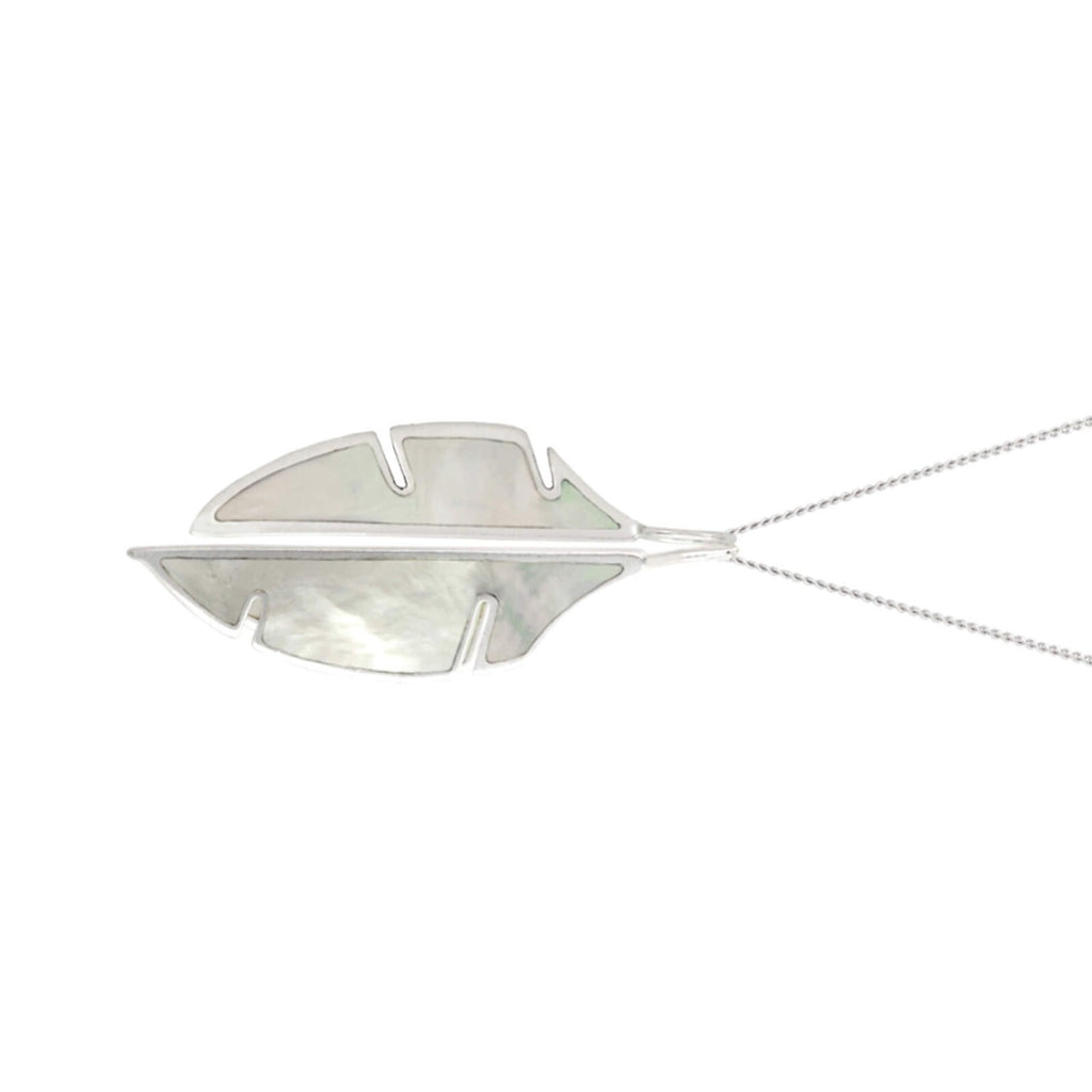 Sterling Silver Split Leaf Pendant 925 Hallmarked British Made All Chain Lengths