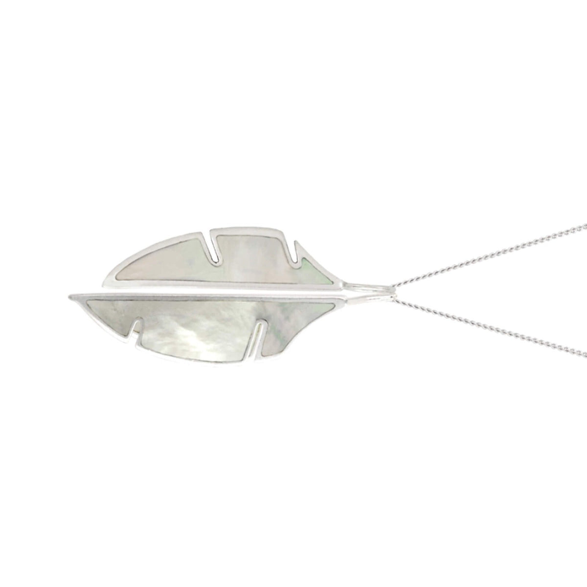 Sterling Silver Split Leaf Pendant 925 Hallmarked British Made All Chain Lengths