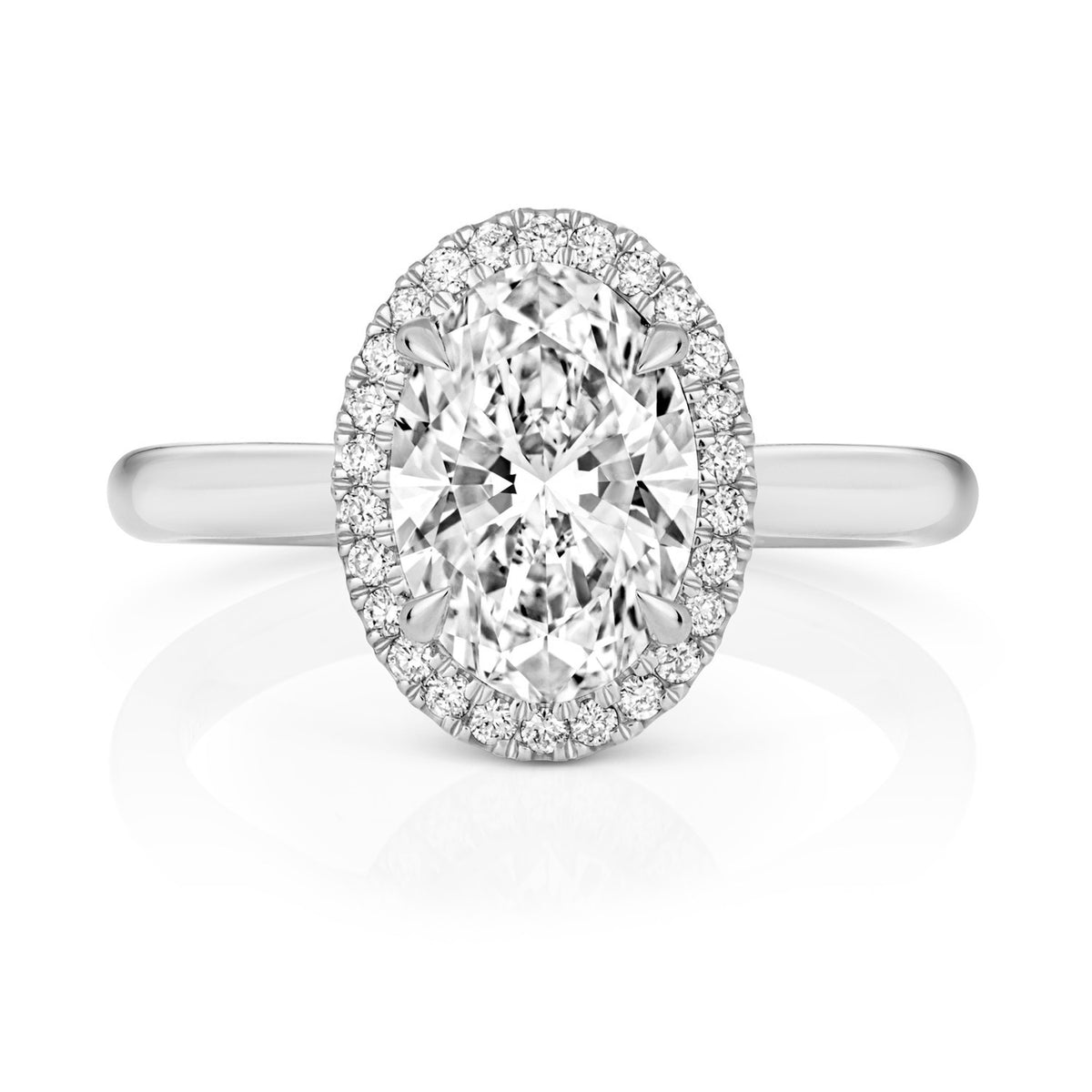 Oval Lab-Grown Diamond Engagement Ring 18ct White Gold Hallmarked Sizes J - Q